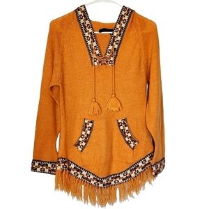 7528 * Arte Inka Berfass Alpaca Pullover Hoodie Orange Size Unknown